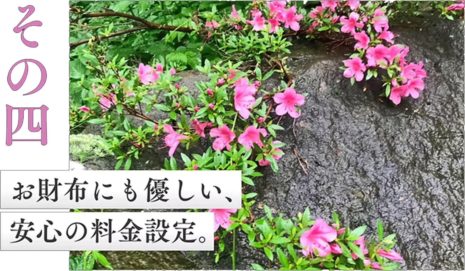 その四 お財布にも優しい、安心の料金設定。